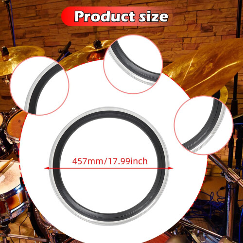 45.7cm Drum Mute Ring for Studio Recording, Precise Fit Drum Tone Control Pad, Easy Installation 2