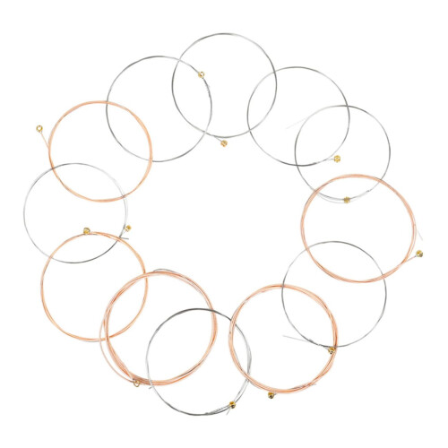 12pcs Acoustic Guitar Strings Set with Comfortable Grip for Reliable Performance and Quick Replacement