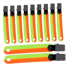 12pcs Dual‑Color Reflective Trail Markers Hunting Accessories Fluorescent Belt Clips for Night Hiking