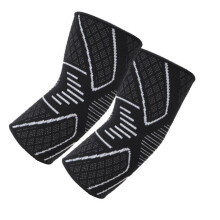Adjustable Elastic Elbow Brace Breathable Nylon Texture-Black M