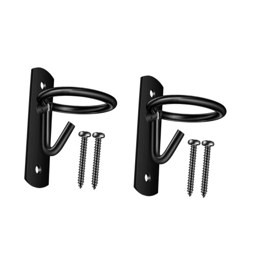 Multipurpose Iron Hanging Hook Heavy Duty Wall-Black 2 pieces