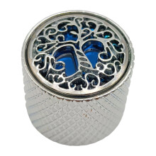 Potentiometer Knob Volumes Control Knob-Silver Inlaid blue