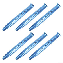 6 Pack Aluminum Sand Tent Stakes 31cm Beach Tent Pegs for Soft Ground Snow Camping Deep Anchoring Blue
