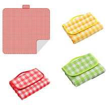 Foldable Picnic Blanket Set Waterproof Gingham Outdoor Mat with Strap, Durable Edge Binding, 3Pack