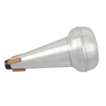 Silver Aluminum Alloy Tenor Trombone Mute with Volume Control and Focused Tone for Home Practice