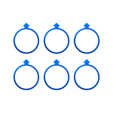 6-teiliges pfeilförmiges Agility-Kegel-Set aus Kunststoff,-Blau