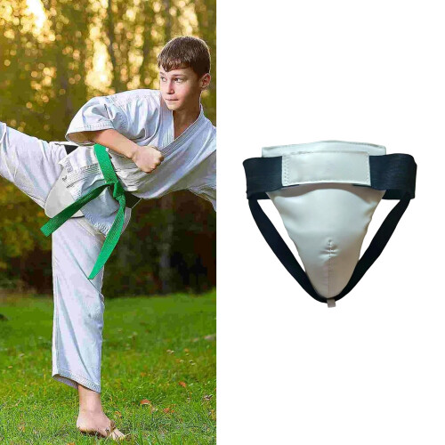 Comfortable Elastic Waist Groin Protectors- Straw mat  large 2
