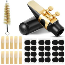 Alto Saxophone Mouthpiece Kit with 10 Reeds, Metal Ligature and Cap, 2.5 Strength Reeds for Beginners