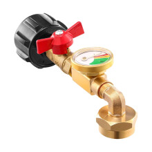 Propane Refill Adapter 1lb to 20lb with ThreeColor Pressure Gauge, QCC1 Elbow Design for Fast Refilling