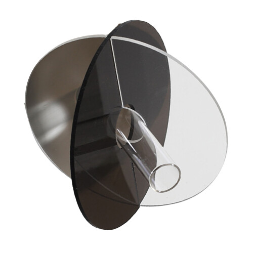 Acrylic Geometric Vase 15x13x2cm Grey