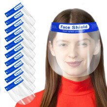10 Pack Safety Face Shield, Reusable AntiFog Clear Protective Visor with Soft Sponge Cushion, Pink