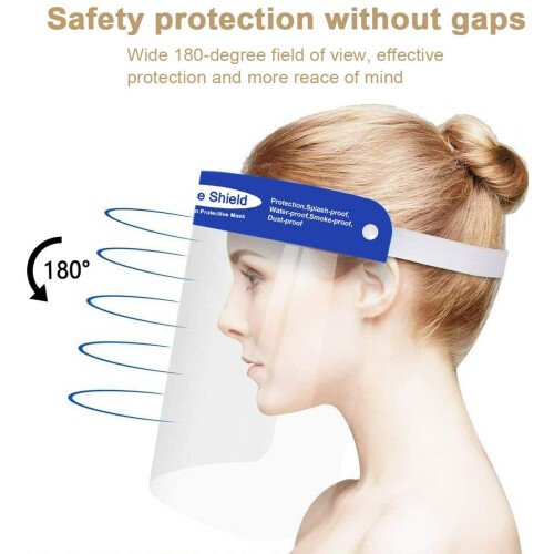 10 Pack Safety Face Shield, Reusable AntiFog Clear Protective Visor with Soft Sponge Cushion, Pink 1