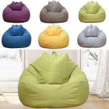 (70*80CM, Khaki) Extra Large Bean Bag Chairs Sofa Cover Indoor Lazy Lounger For Adults Kids