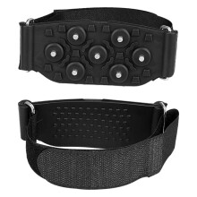 Adjustable Ice Cleats for Boots and Shoes with Durable Steel Spikes, NonSlip Traction Grippers for Hiking
