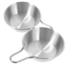 Stainless Steel Camping Bowls Set 2Piece Durable Steel Construction Korean Makgeolli Cups for Outdoor Picnic and Hiking