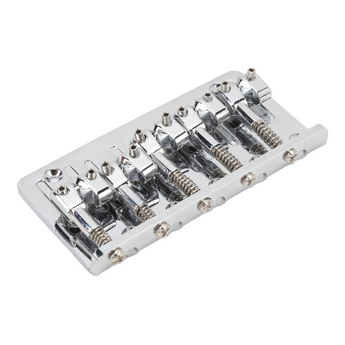 5 String Bass Guitar Bridge Adjustable Saddle Electroplated Zinc Alloy Silver Replacement 1