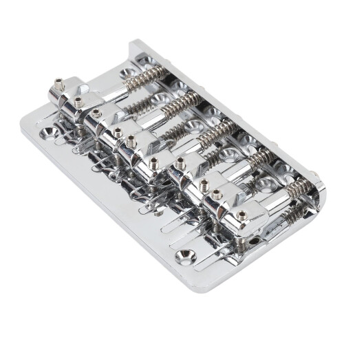 5 String Bass Guitar Bridge Adjustable Saddle Electroplated Zinc Alloy Silver Replacement 2