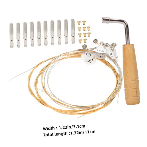 Lyre String Replacement Set with Tuning Wrench Kit for Precise Tuning and Enhanced Resonance 1