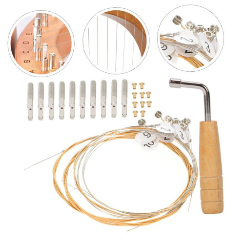 Lyre String Replacement Set with Tuning Wrench Kit for Precise Tuning and Enhanced Resonance 2