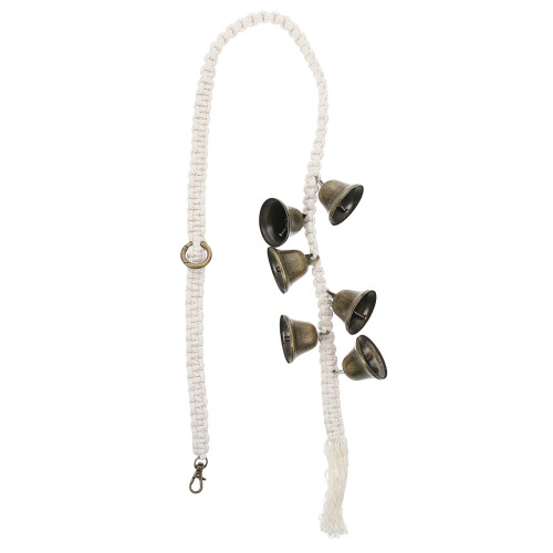 Dog Doorbell White Bell for Training Durable Cotton Rope Design