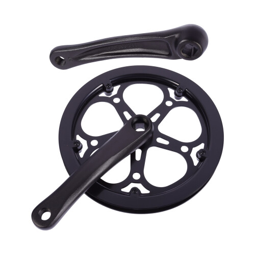 1Set Guarnitura Monopignone in Ferro Nero Resistente Per Bici