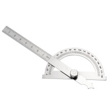 Strumento Angoli 0-180 Righello Acciaio Inox Argentato