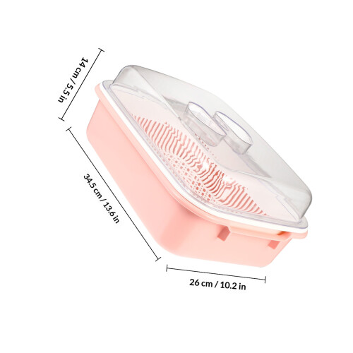Pink PP Baby Bottle Storage Box Kitchen Drying Rack for Tableware 1
