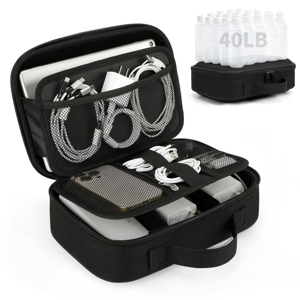 Electronics Organizer Travel Case, Hard Eva Waterproof Cable Organizer Bag With Shockproof Protection For Hiking And Travel 9073542051626