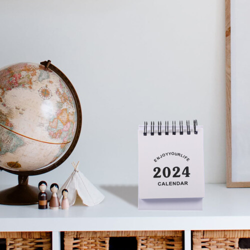 Mini Desktop Calendar White Paper 1pcs 5.3x2.9in 2