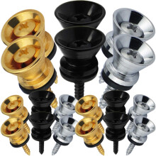 18pcs Metal Guitar Strap Locks and End Pins Set, Secure Nonskid Tail Design, Durable for Bass
