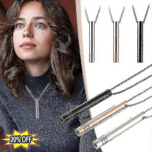 (1Pcs, Silver) Breathlace Necklace Quit Smoking The Breathlace Anxiety Reliever Necklace (75%off)_FE06