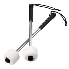 2pcs Lightweight Drumsticks for Practice with Wool Felt Head Drum Mallets and Steel Handle
