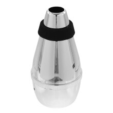 Silver Trumpet Mute with Noise Reduction Design, Easy Installation and Modern Metallic Look