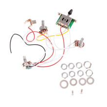 Electric Guitar Wiring Kit with 5Way Switch, Reliable Pickup Switching, Black Harness for Strat
