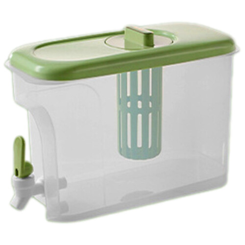 (Green) Iced Fruit Juices Container Stackable No Leaking Water Pitchers for Kitchen
