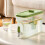 (Green) Iced Fruit Juices Container Stackable No Leaking Water Pitchers for Kitchen 4