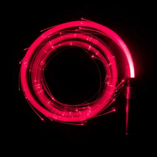 (Red) Hand Throwing Glowing Fiber Whip Ambient Light Props 1