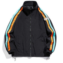 (L, blue) Reflective Jacket for Men and Women Bicycle Motorcycle Youth Unhooded Long Sleeve Windbreaker Jacket Baseball Uniform Colorblock