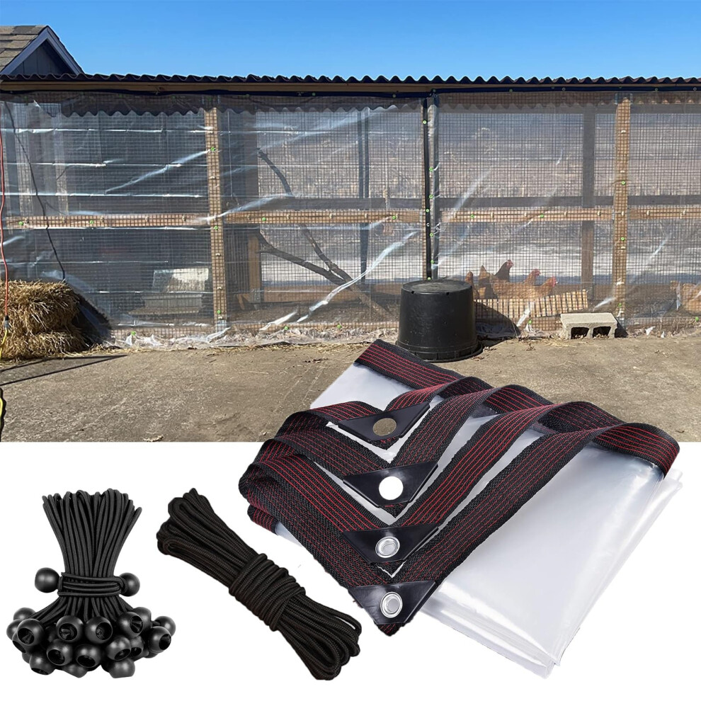 Clear Pvc Tarp 14X26 Ft Waterproof Transparent Tarpaulin With Reinforced Edges For Pergola Or Greenhouse 9073542052371