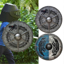 (A) Viking Shield Decorative Toy Medieval Eivor Valhalla Warweave For Decorating Home Office Ship Restaurant