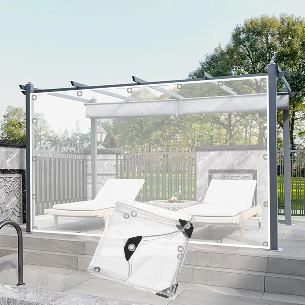 1X4m Clear Pvc Tarpaulin Heavy Duty Waterproof Vinyl Tarp With Grommets For Patio Balcony Gazebo 9351714530996