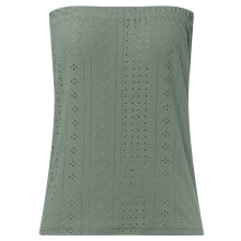 Women Eyelet Tube Top Summer Casual Strapless-o green M
