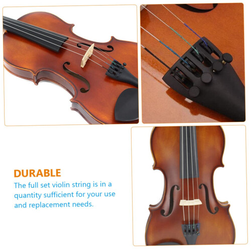 8pcs Full Set Violin Strings and Fine Tuners Kit for Precise Tuning and Stable Sound Performance 2