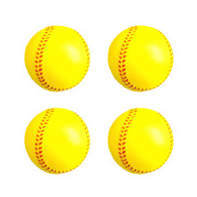4 stuks PU zachte honkbaltraining sport slagbal elastische-Geel