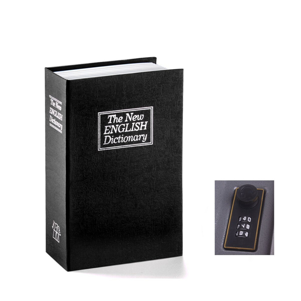 Book Safe With Combination Lock, Hidden Steel Diversion Safe Box For Cash And Valuables, Small Black 9351714531122