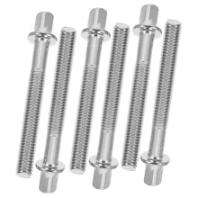 6pcs Drum Tension Rods Replacement Set with Durable Plated Finish for Stable Drum Tuning