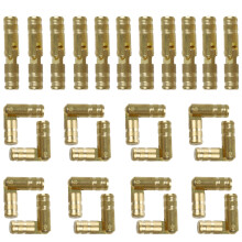24PCS Invisible Brass Barrel Hinges 4x20mm, Concealed Mini Hinges for Jewelry Box, Cabinet Door, Woodworking Projects