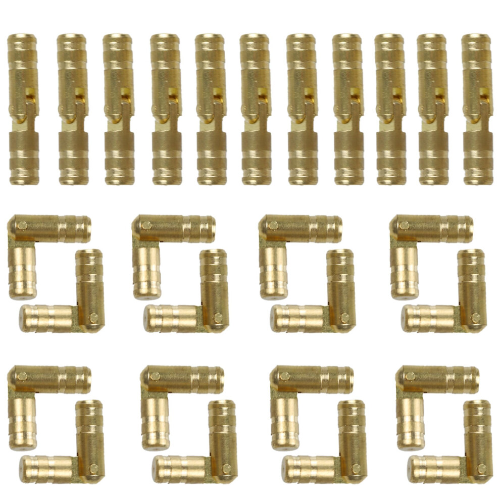 24Pcs Invisible Brass Barrel Hinges 4X20mm, Concealed Mini Hinges For Jewelry Box, Cabinet Door, Woodworking Projects 9351714531207