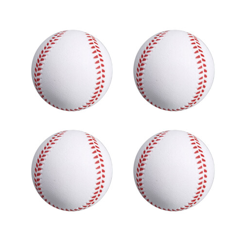 4Pcs PU Soft Baseball Training Sport Batting Ball Elastic-White