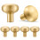 Brushed Brass Cabinet Knobs and Gold Handles, Solid Brass Construction, FingerprintResistant, 6 Pack 1
